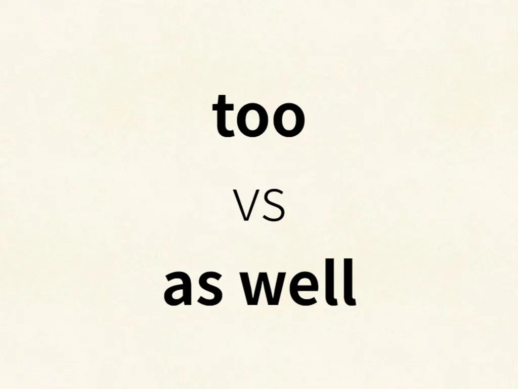 too vs as well